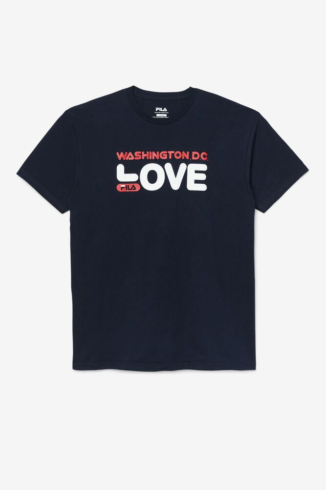 Fila T-Shirt Mens Navy - Washington D.C. Love - Philippines 4697538-WY